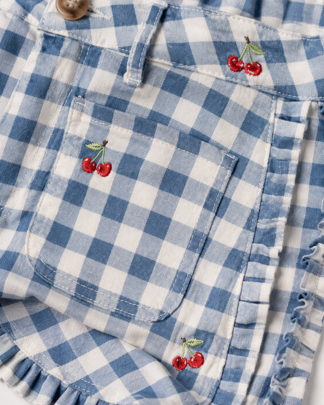 Floral embroidered denim